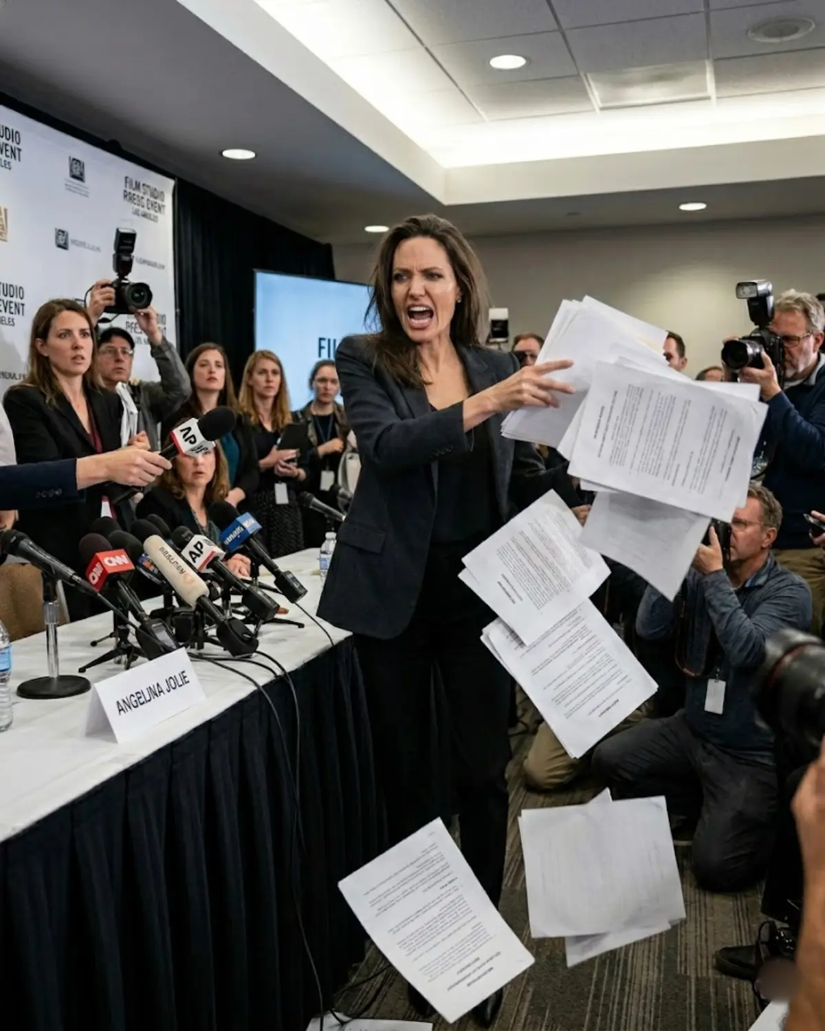LIVE MELTDOWN: Angelina Jolie Abruptly Abandons Press Conference, Declares "I Was Betrayed From With