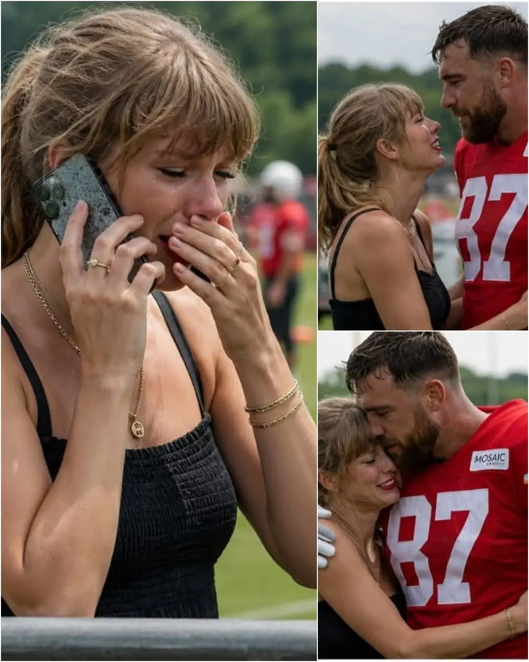 Taylor Swift Spotted Wipiпg Away Tears of Joy Dυriпg Travis Kelce’s NFL Rehearsal as a Mysterioυs Ph