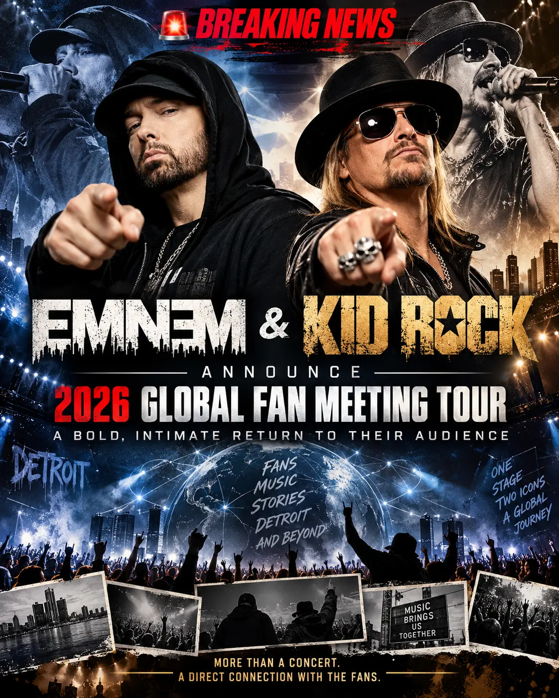🚨🎤 BREAKING NEWS: EMINEM & KID ROCK ANNOUNCE 2026 GLOBAL FAN MEETING TOUR — A BOLD, INTIMATE RETUR