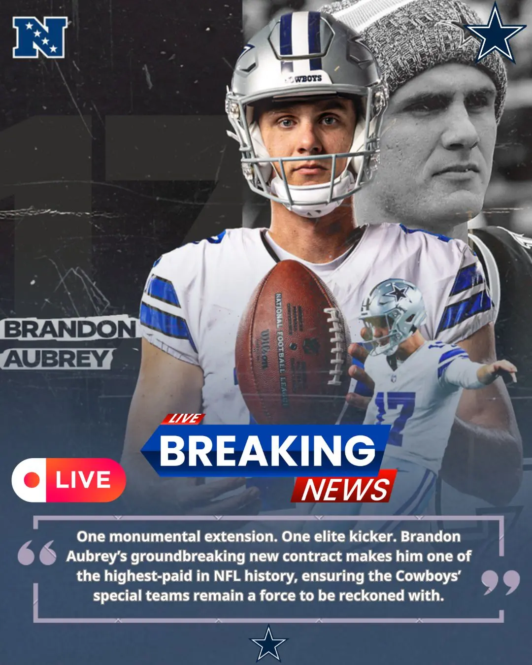 BREAKING NEWS: Cowboys Extend Brandon Aubrey with a Groundbreaking Record Contract