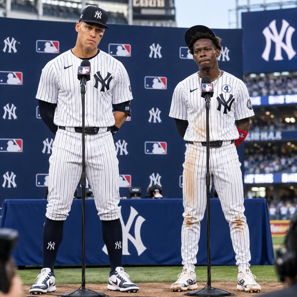🚨⚾ YANKEES SHOCKER: JAZZ CHISHOLM JR. KNOCKS AARON JUDGE TO THE GROUND — THEN JUDGE FIRES BACK WITH
