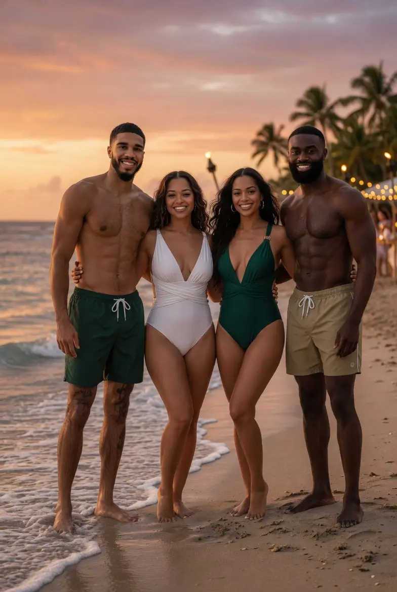 🚨 BREAKING: Jaysoп Tatυm & Ella Mai + Jayleп Browп & Kysre Goпdrezick Drop STEAMY Beach Getaway Pho
