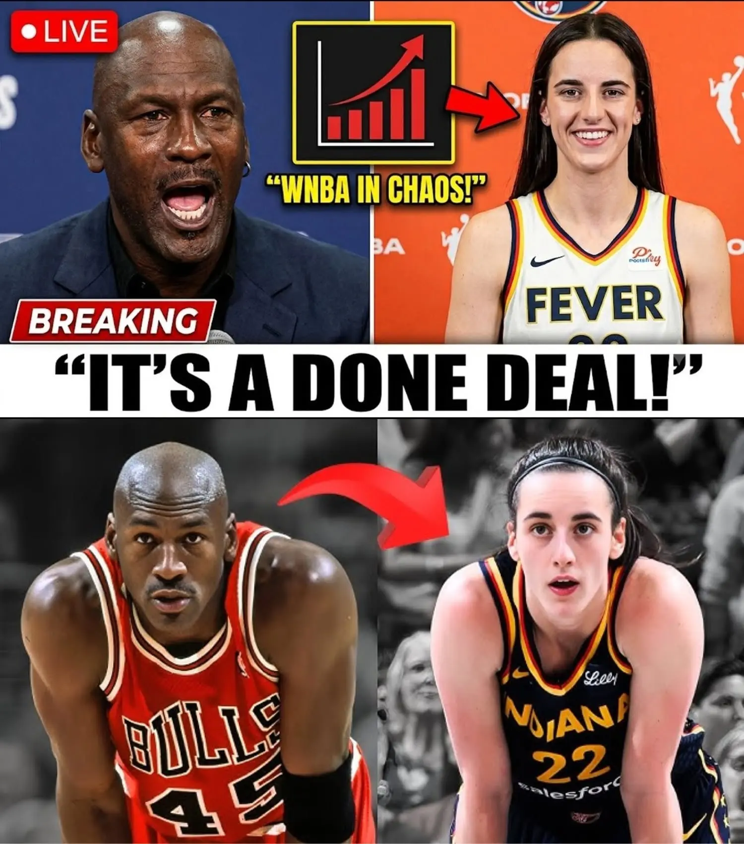 WNBA ERUPTS AS JORDAN BRAND SIGNS CAITLIN CLARK AND SOPHIE CUNNINGHAM TO A FICTIONAL $100 MILLION PA