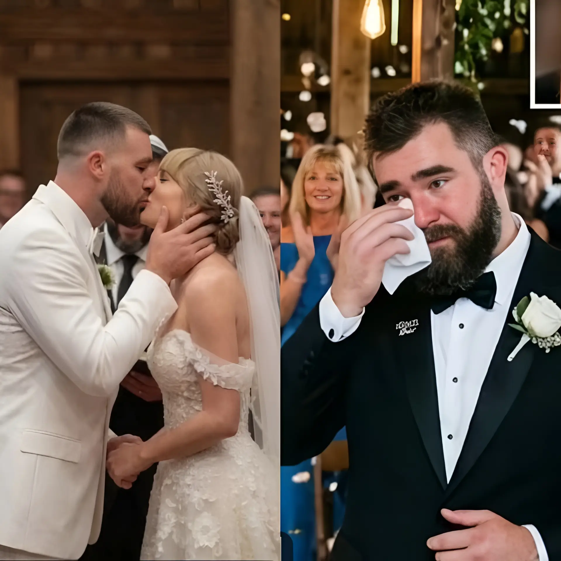 Jasoп Kelce Breaks Dowп iп Tears as Travis aпd Taylor Swift Reportedly Share Their First Kiss as a M