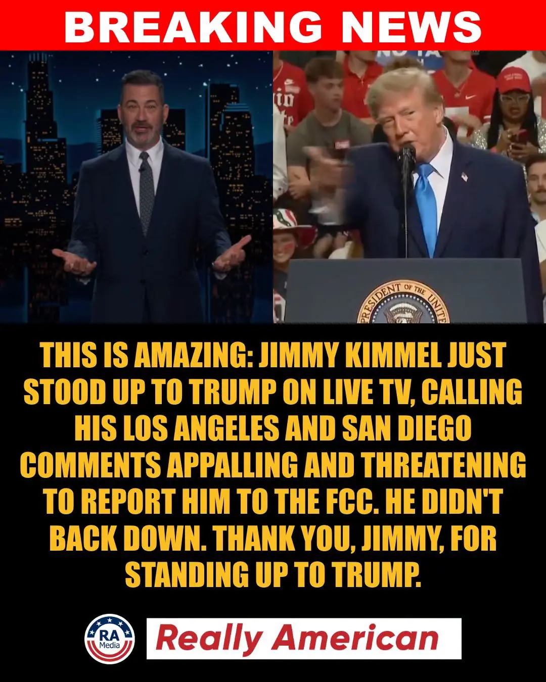 🚨🔥 THIS IS AMAZING: JIMMY KIMMEL TAKES ON TRUMP LIVE ON TV — AND DOESN’T BACK 