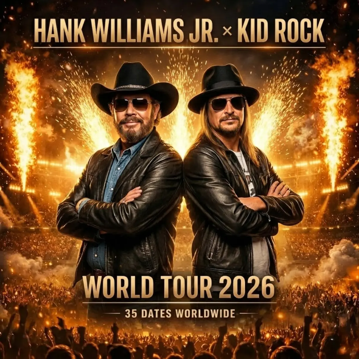 OFFICIAL ANNOUNCEMENT: Hank Williams Jr. & Kid Rock Announce Their 2026 World Tour — 35 Landmark Con