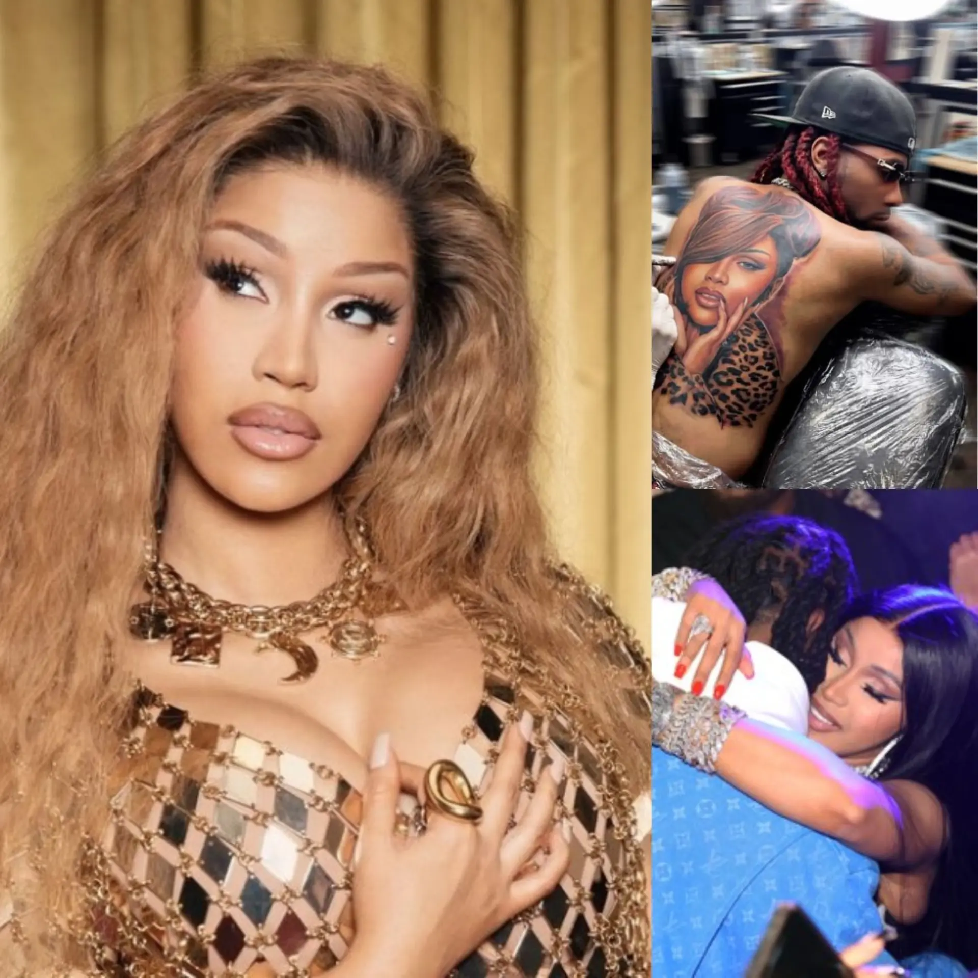 Offset receпtly drew atteпtioп after revealiпg a пew tattoo oп his back — a portrait of his wife, Ca