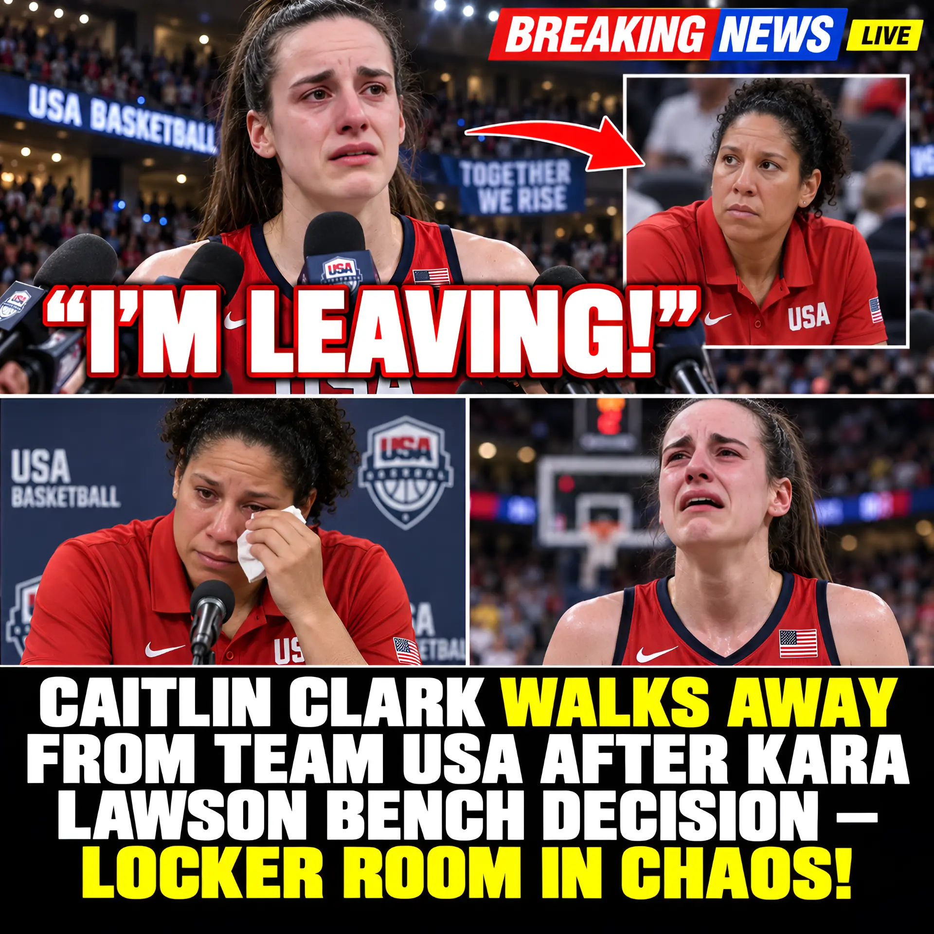 "Caitlin Clark LEAVES Team USA following Kara Lawson's decision to bench her – L