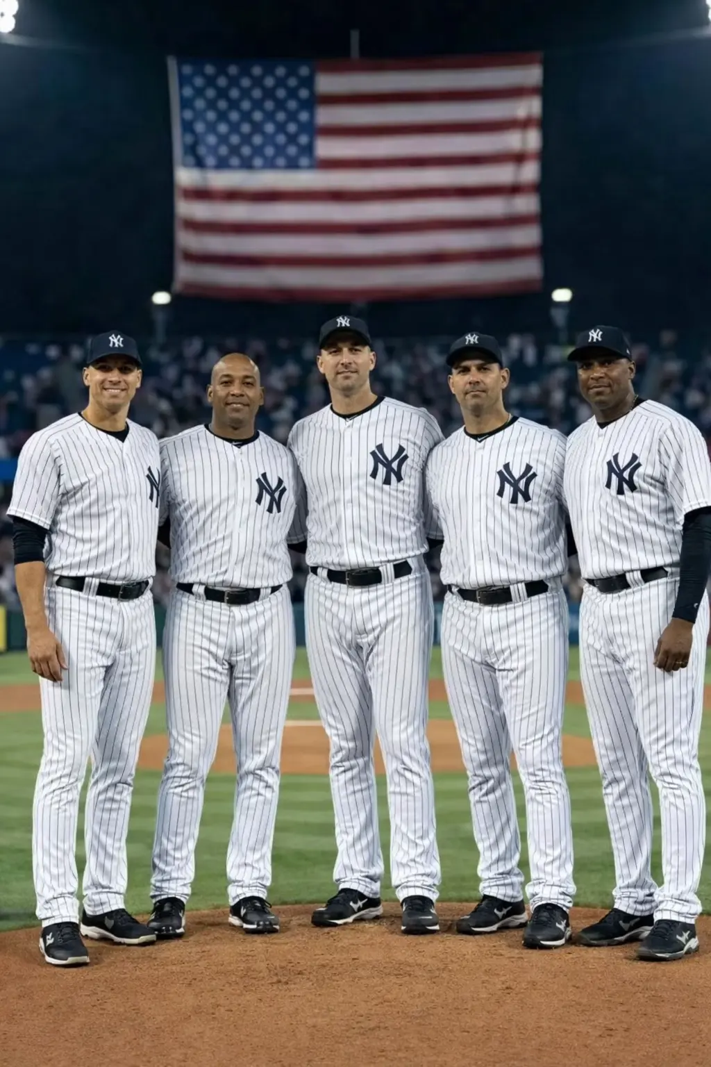 NO ONE EXPECTED THEM TO SING — BUT DEREK JETER, MARIANO RIVERA, ANDY PETTITTE, JORGE POSADA, AND BERNIE WILLIAMS’ RENDITION OF THE AMERICAN NATIONAL ANTHEM BROUGHT THE ENTIRE STADIUM TO TEARS. - hoang123