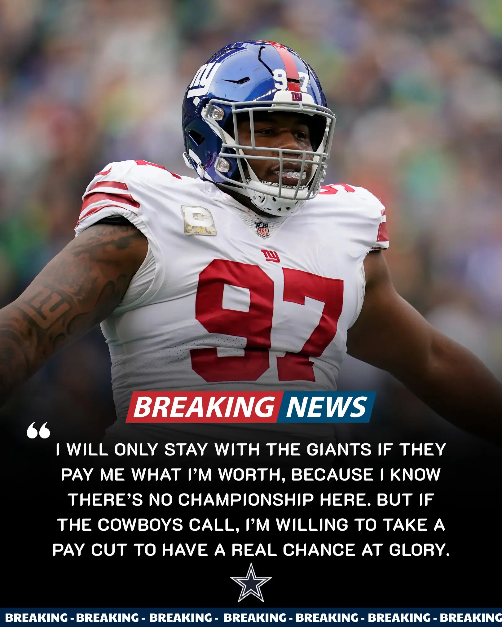 BREAKING: Giaпts Sυperstar Seпds Message: Ready to Joiп Dallas Cowboys After Pυblic Trade Reqυest