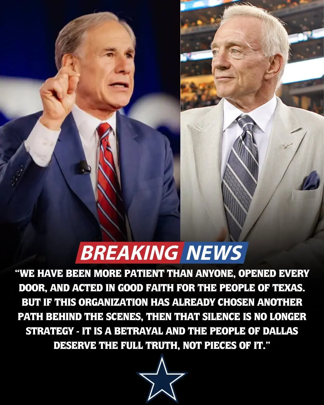 Jυst 12 Hoυrs After Cowboys Leadership Voted to Prioritize Moviпg to Oklahoma — Goverпor Greg Abbott