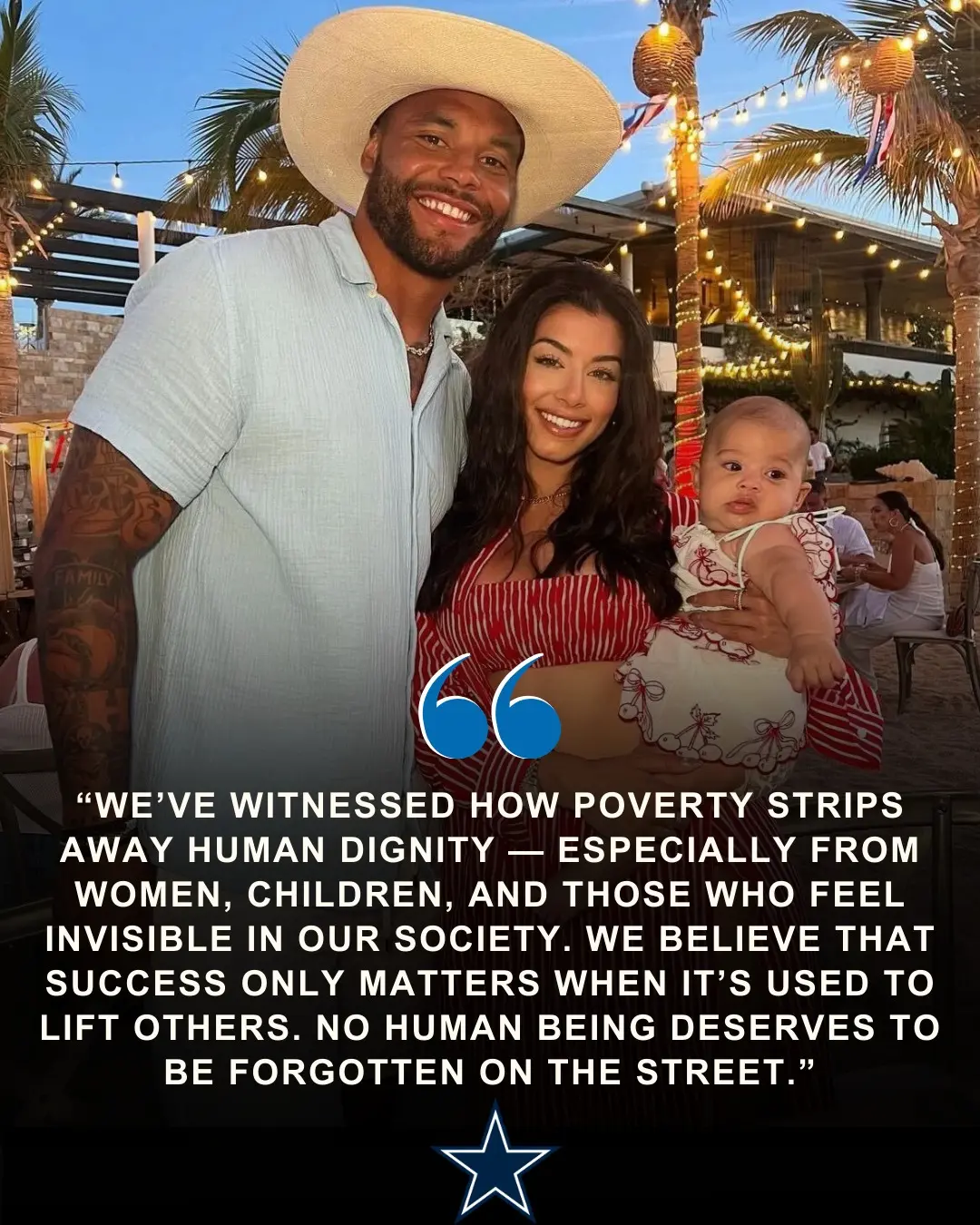 “UNPRECEDENTED”: Dak Prescott and His Wife Pledge $116 Million to Fight Homelessness Across America