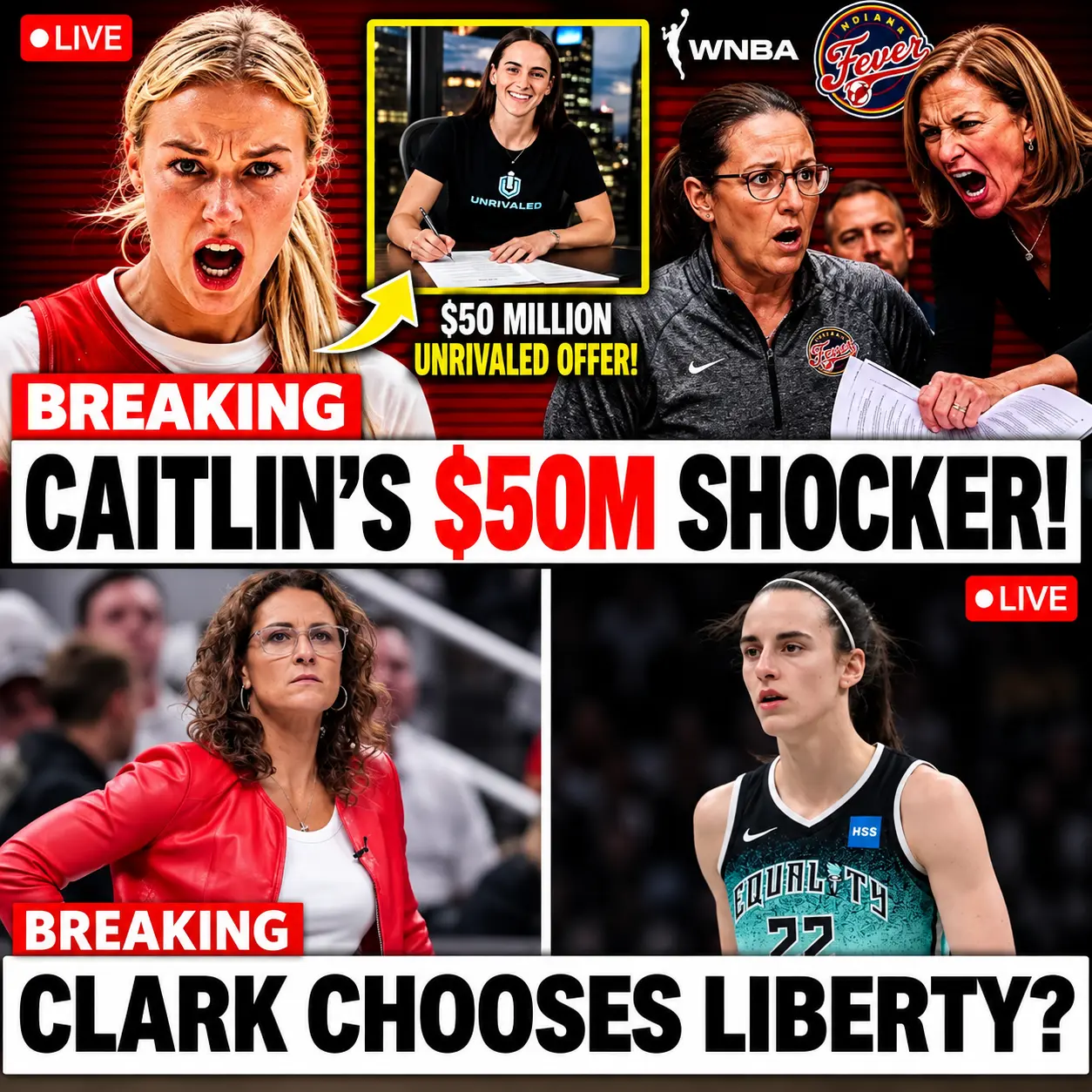 🚨🏀 WNBA NIGHTMARE! CAITLIN CLARK REPORTEDLY “ACCEPTS $50M UNRIVALED OFFER” AND LEAVES INDIANA FEVE