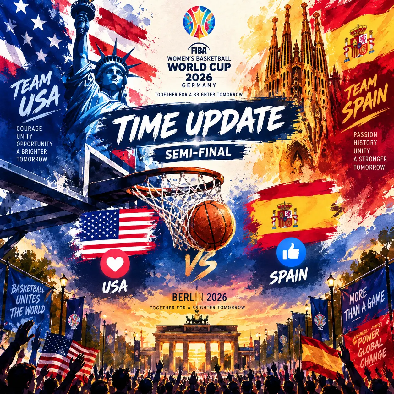 🚨🏀 FIBA SEMIFINAL IS ALMOST HERE: SPAIN VS. TEAM USA — THE BATTLE FOR A PLACE IN THE FINAL IS COMI