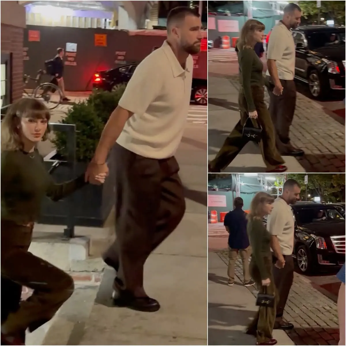 Taylor Swift and Travis Kelce were seen holding hands while leaving the private members club San Vic