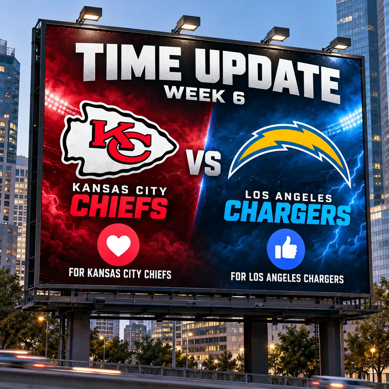 🚨🏈 GAME TIME: KANSAS CITY CHIEFS VS LOS ANGELES CHARGERS IS SET FOR WEEK 6 — A MUST-WATCH AFC WEST