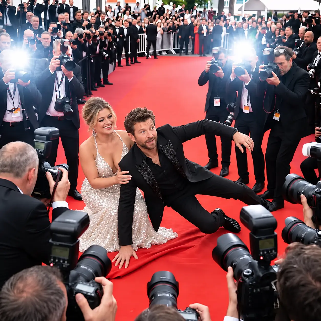 BREAKING NEWS: Panic and shock swept through the packed red carpet at Cannes 79 tonight as beloved m