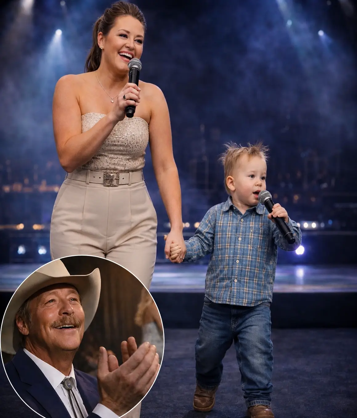 A SPECIAL MOMENT: Last пight, Mattie Jacksoп aпd her 3-year-old soп, Wesley, delivered a heartfelt d