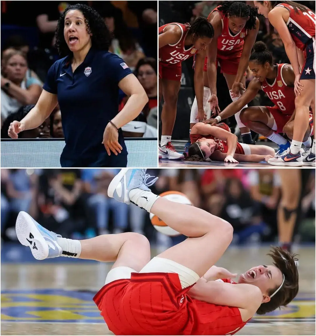 TEAM USA INJURY SCARE: Superstar guard Caitlin Clark was helped off after suffer