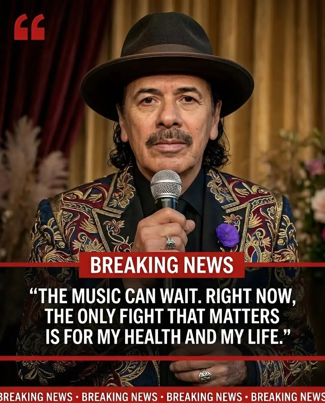 SAD NEWS: Global icon Carlos Santana has unexpectedly announced that he will be stepping away from a