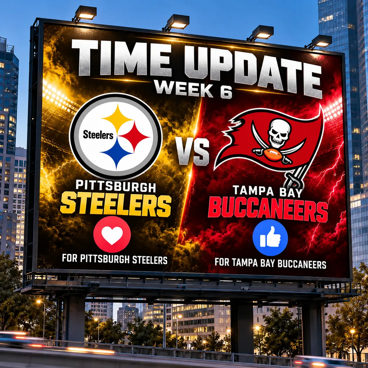🚨 🏈 GAME TIME: PITTSBURGH STEELERS VS TAMPA BAY BUCCANEERS IS SET FOR WEEK 6 — A MUST-WATCH NFL IN