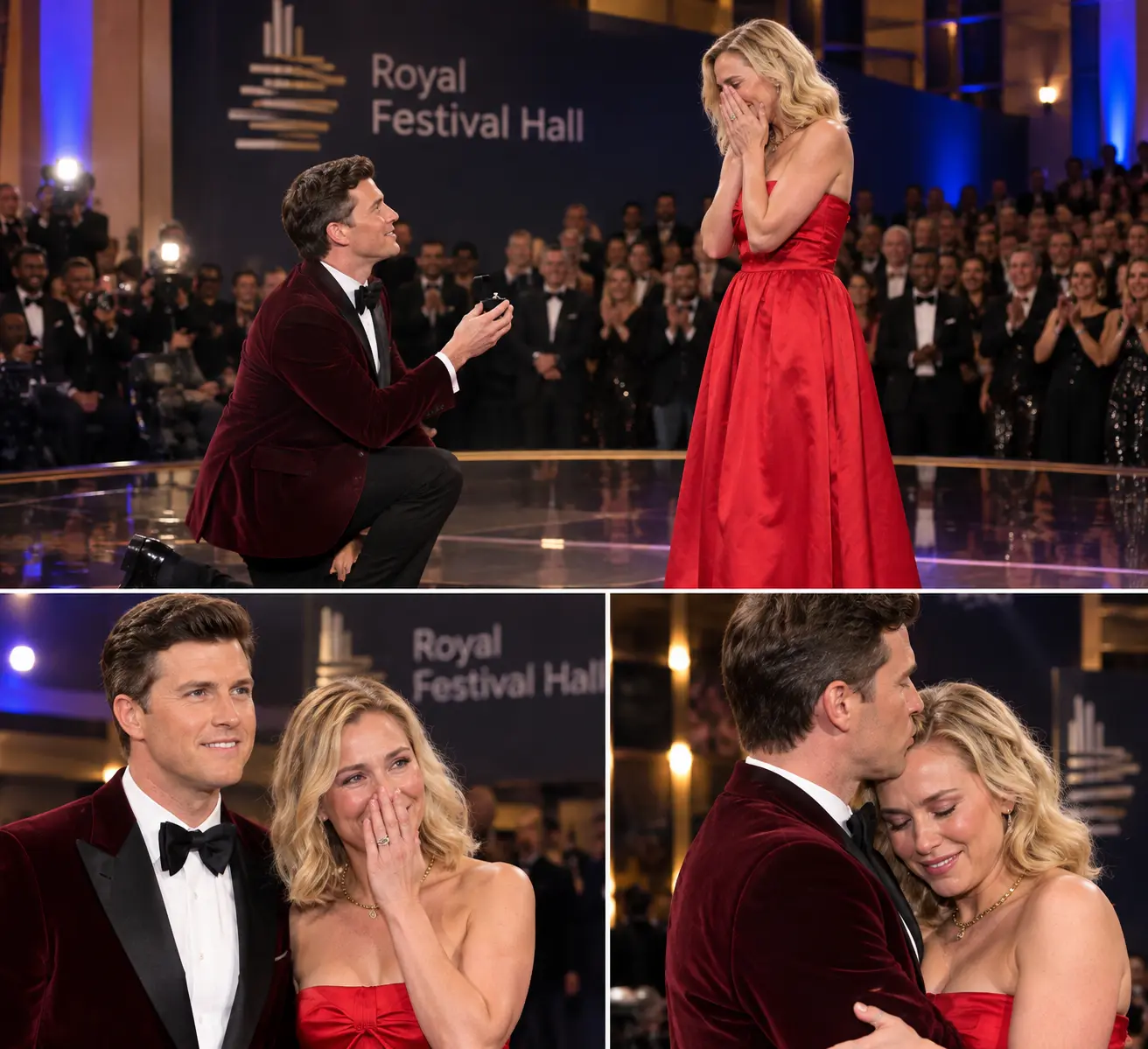 The moment we NEVER saw coming! At the Royal Festival Hall, Scarlett Johansson and her husband Colin