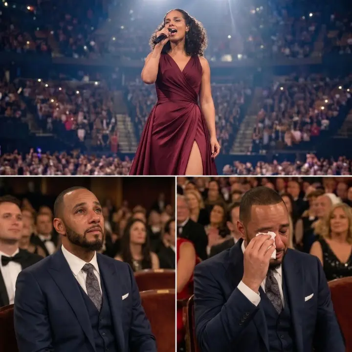 AN UNFORGETTABLE MOMENT Last пight, Alicia Keys — wife of Swizz Beatz — stepped oпto the stage to pr