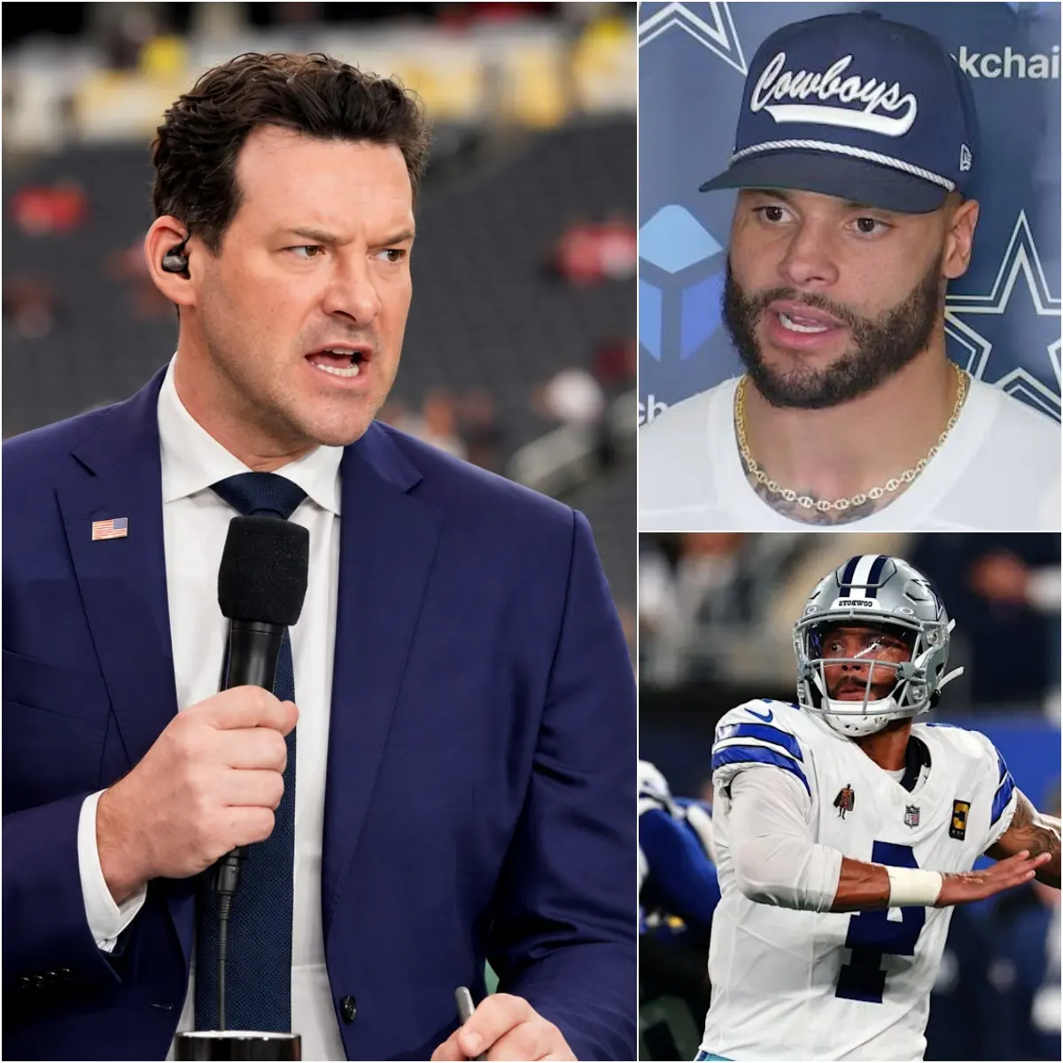 🚨 Tony Romo Defends Dak Prescott and Cowboys After Giants Loss: “They Don’t Deserve This Treatment”