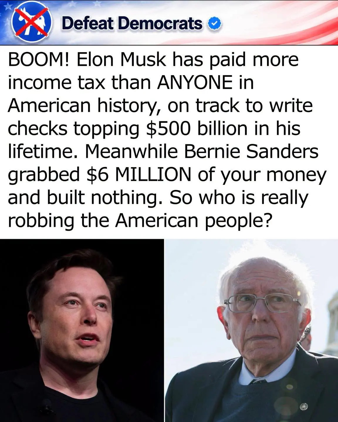 🇺🇸 BERNIE SANDERS HAS SPENT DECADES CRITICIZING BILLIONAIRES — WHILE ELON MUSK BUILDS COMPANIES, L