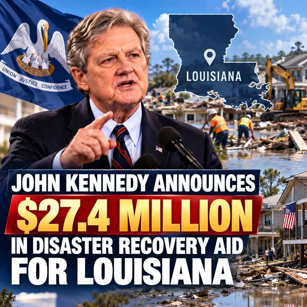 🚨🇺🇸 JOHN KENNEDY ANNOUNCES $27.4 MILLION IN DISASTER RELIEF FOR LOUISIANA — FIND OUT WHICH COMMUN