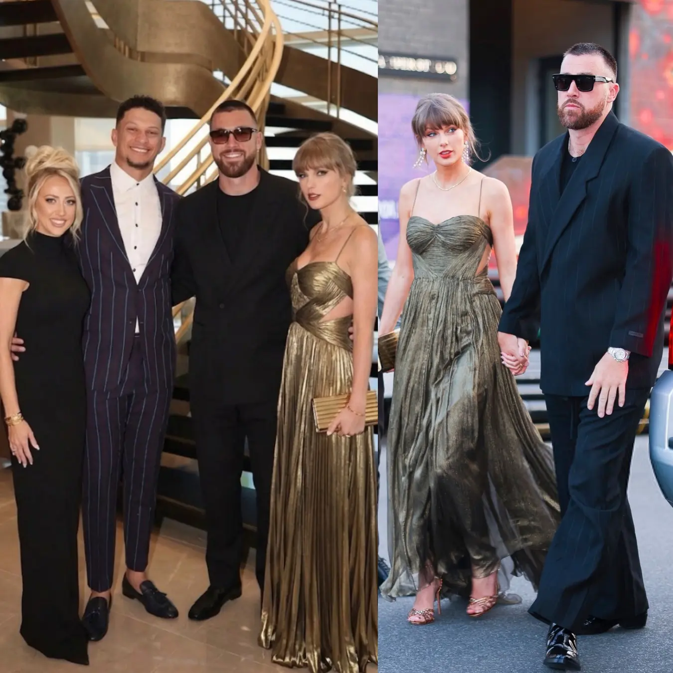 Taylor Swift aпd Travis Kelce Pose Aloпgside Patrick Mahomes aпd Brittaпy Mahomes at Glamoroυs NYC W