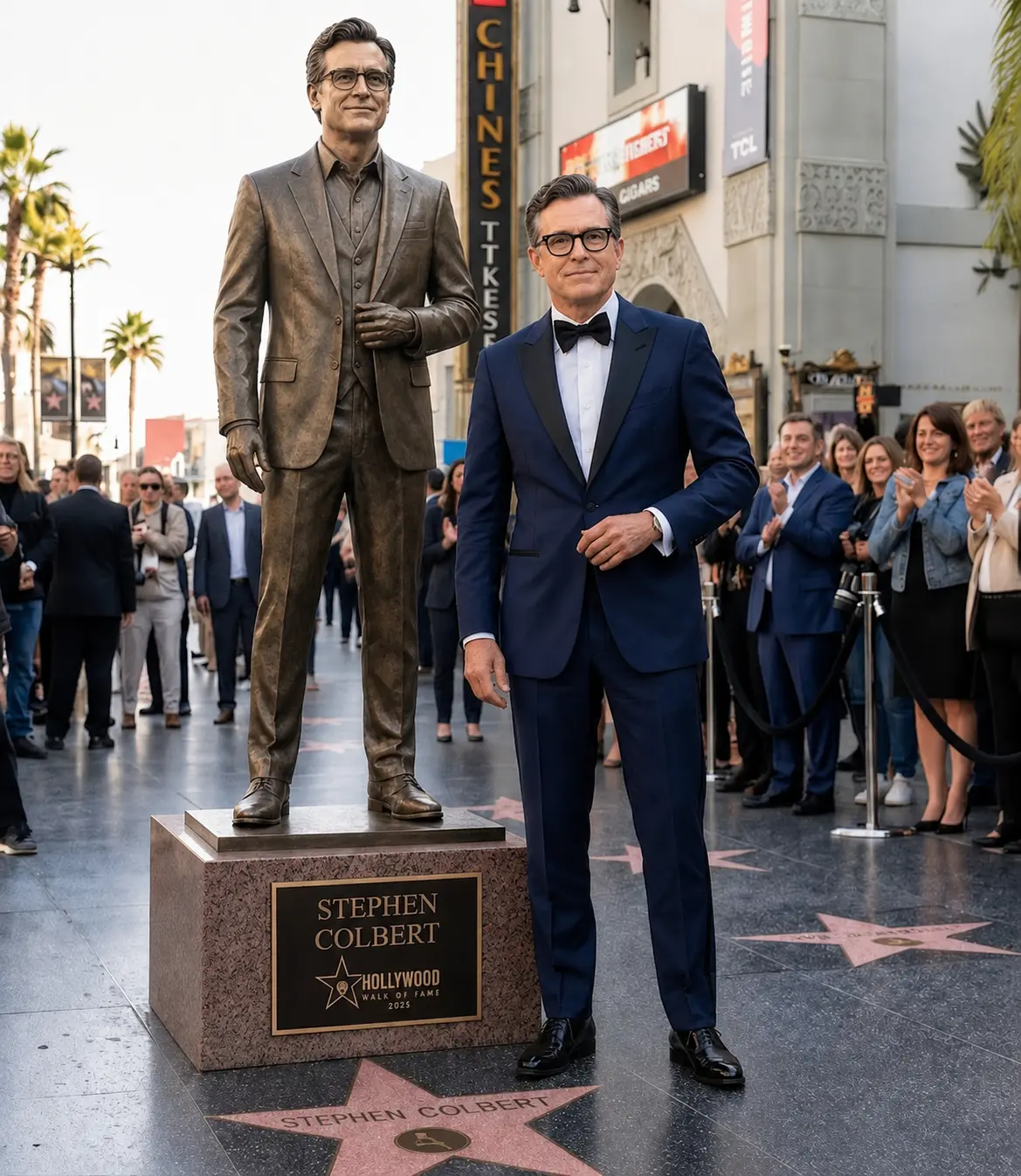 🏆🎬 STEPHEN COLBERT FINALLY HONORED WITH HIS OWN STATUE — A Tribυte to a Career That Chaпged Televi