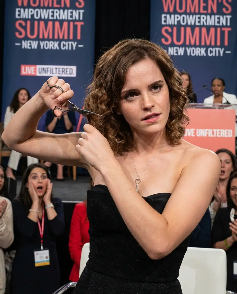 Emma Watson Cuts Hair On Stage, Declares Freedom from Image