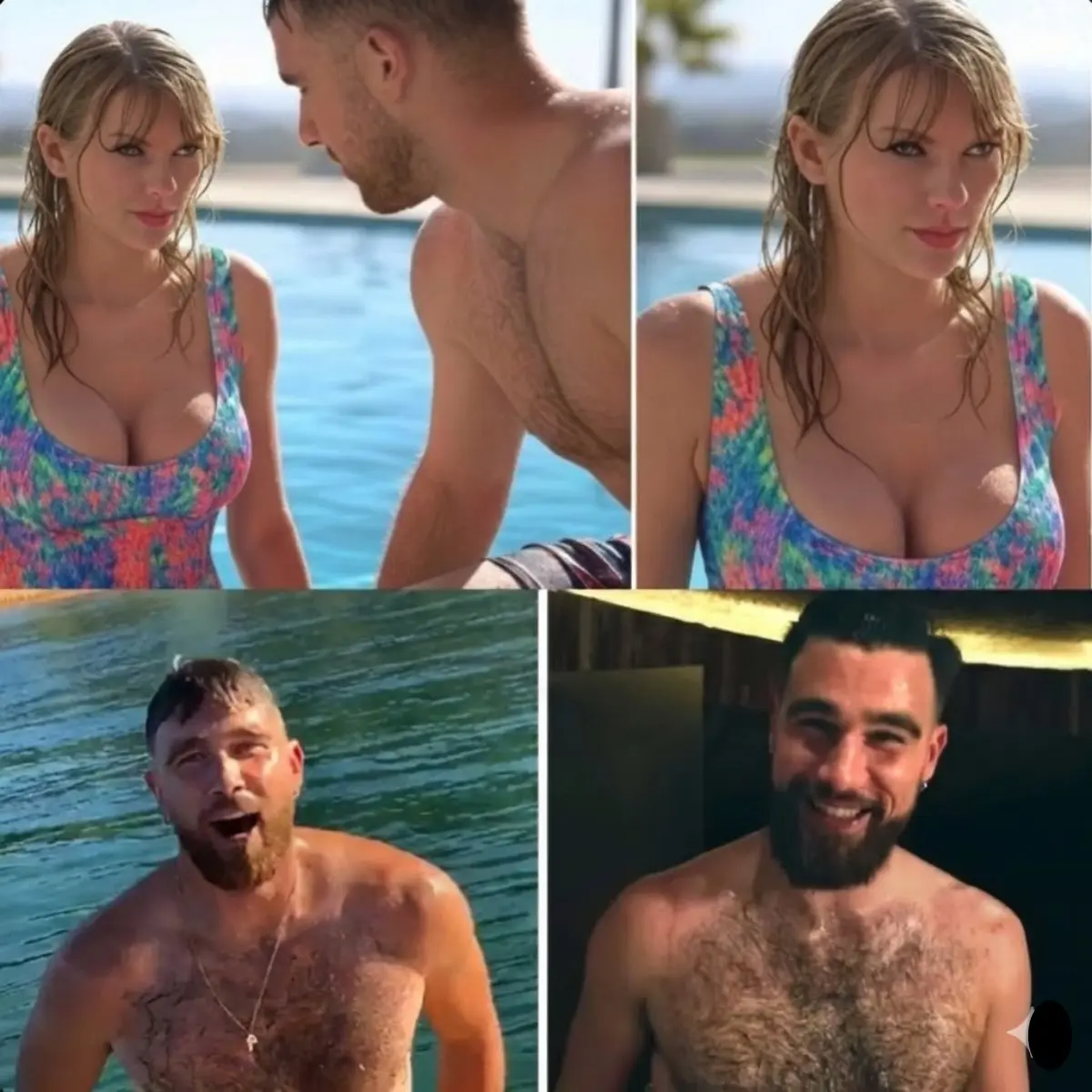 Travis Kelce can’t keep his eyes off Taylor Swift’s sizzling figure as she stuns in a barely-there s