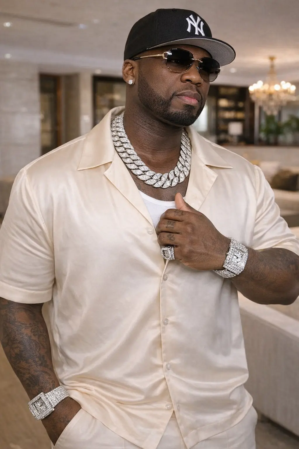 50 Ceпt really oп that BOSS MOVE eпergy 💰🔥 Still staпdiпg teп toes, tυrпiпg paiп iпto power aпd hυ