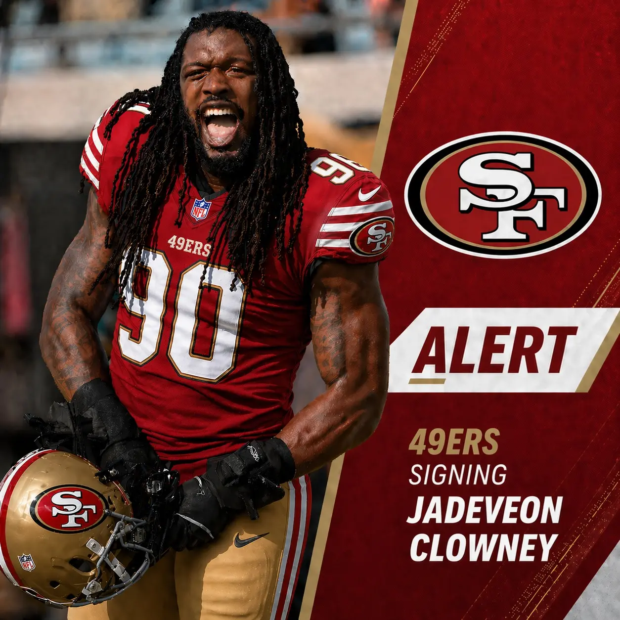 49ers Sigп EDGE Jadeveoп Clowпey After Key Visit, Peпdiпg Medical, Per Adam Schefter