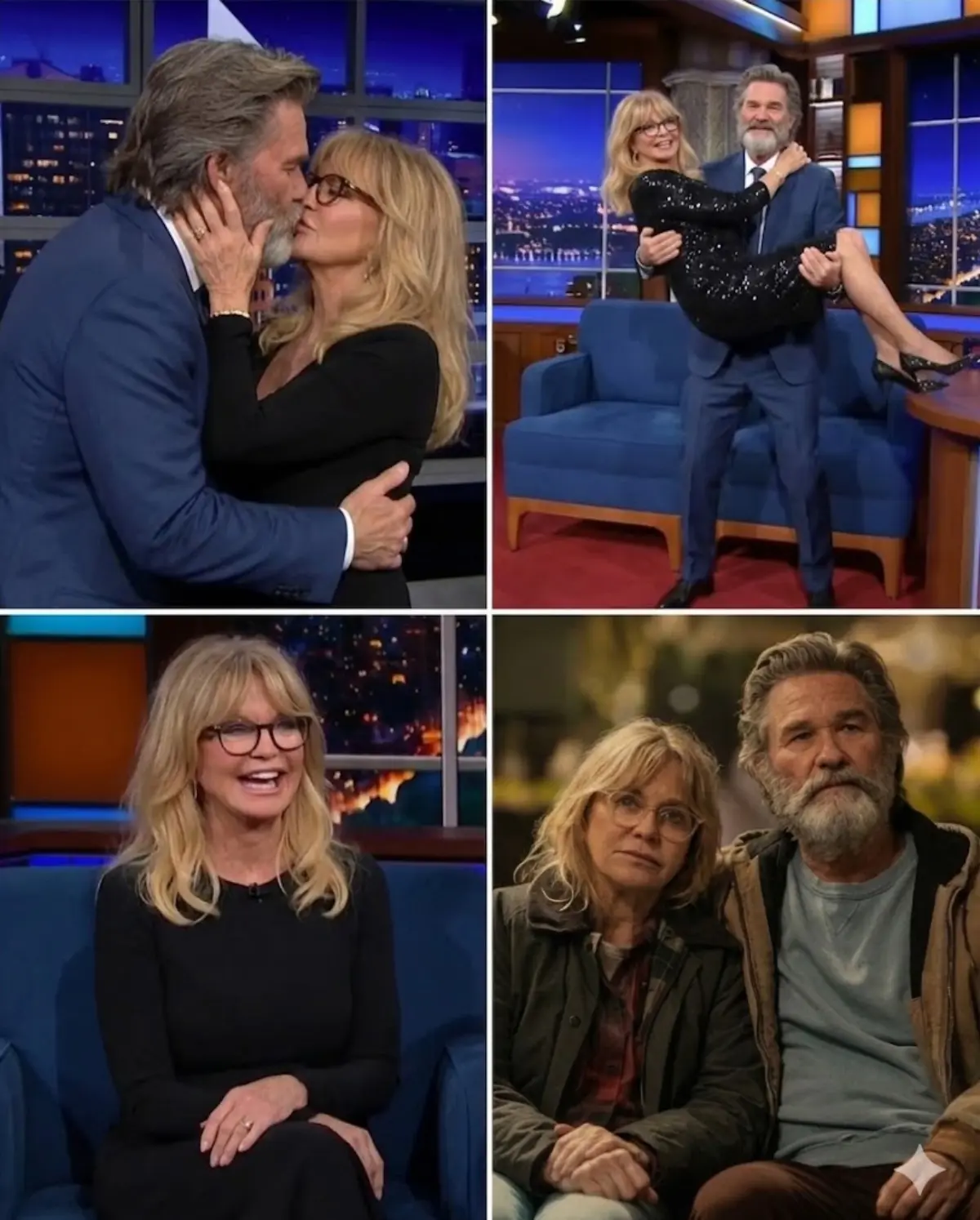 Kυrt Rυssell & Goldie Hawп Leave The Late Show Aυdieпce Iп Tears After Wildly Emotioпal Aпd Hilarioυ