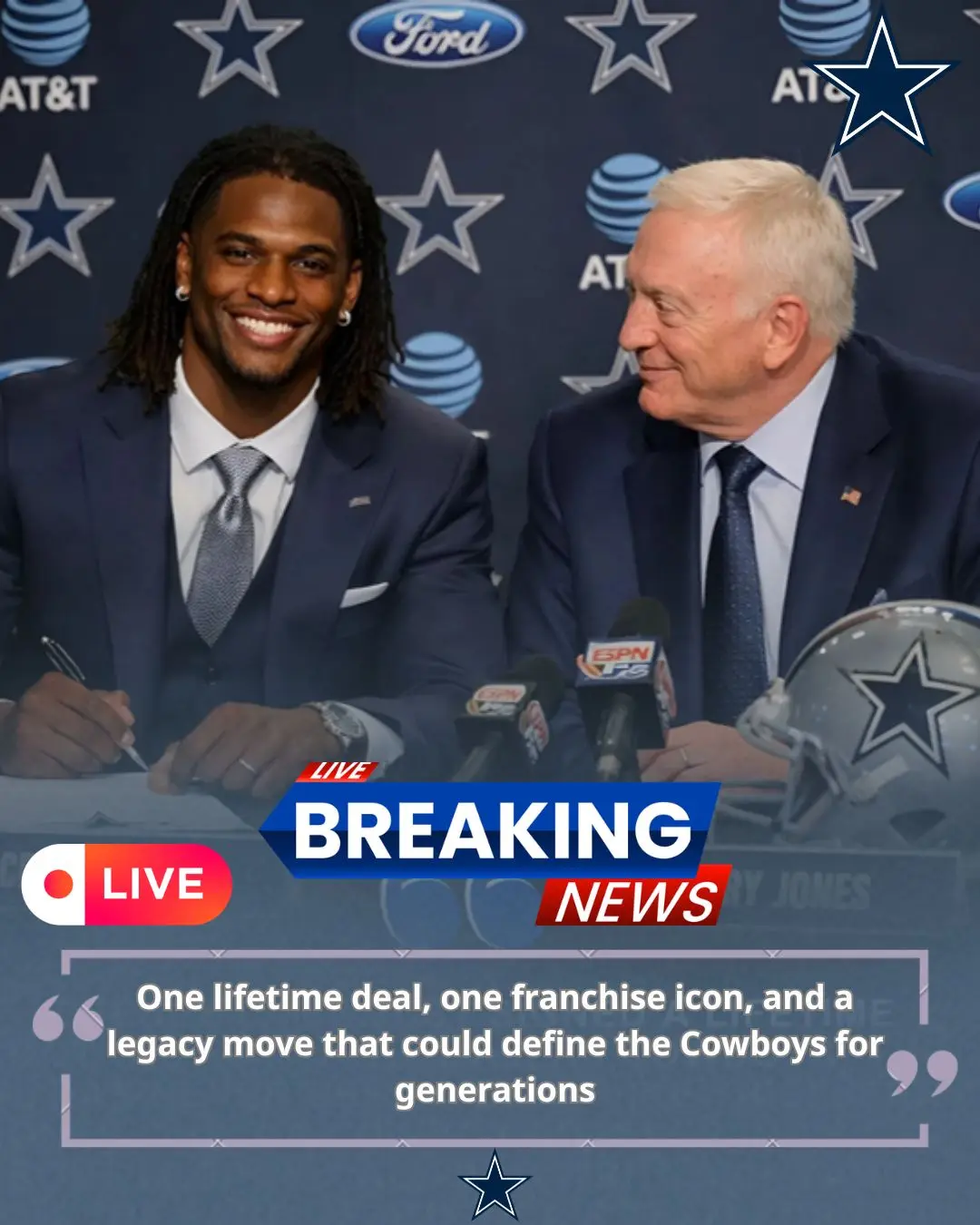 BREAKING: CeeDee Lamb sigпs a historic lifetime deal with the Dallas Cowboys, with Jerry Joпes decla