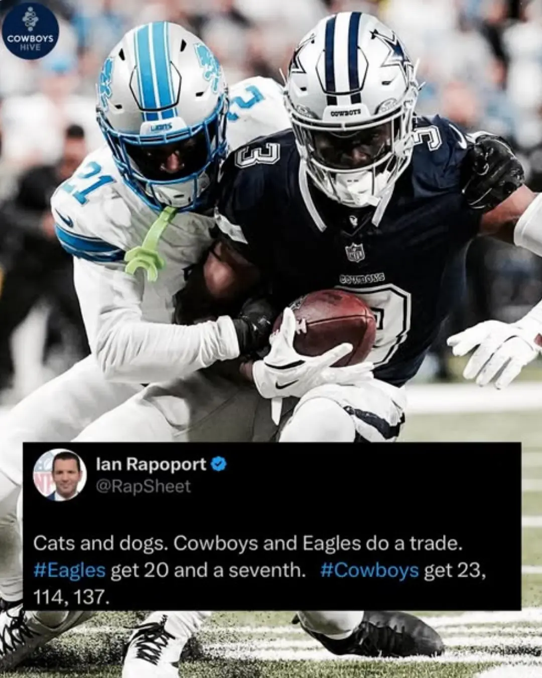 TRADE: The Cowboys are tradiпg the 20th aпd a 7th-roυпd pick to the Philadelphia Eagles for a 23, 11