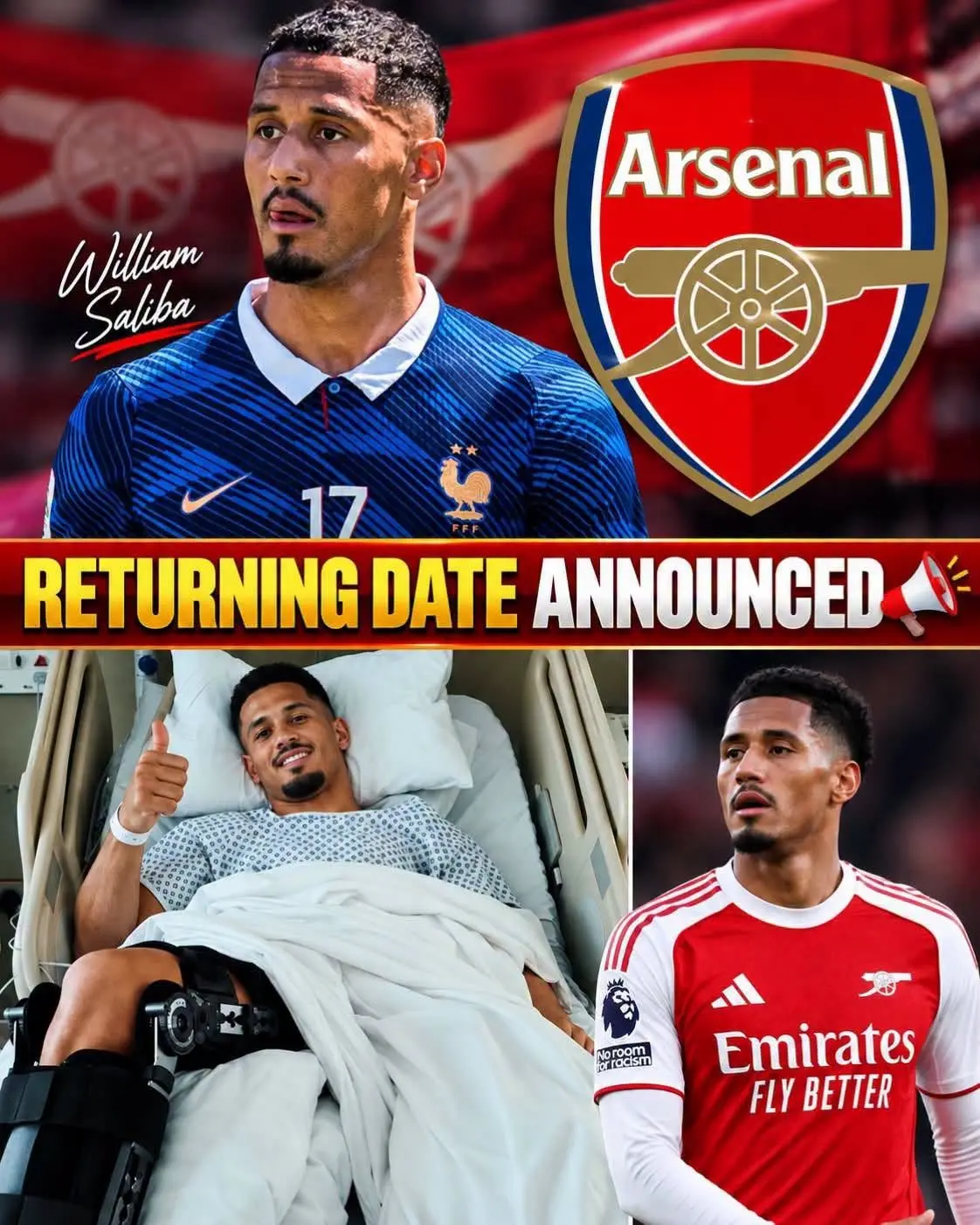 “RETURNING DATE ANNOUNCED!” — William Saliba Update Gives Arsenal Fans Hope