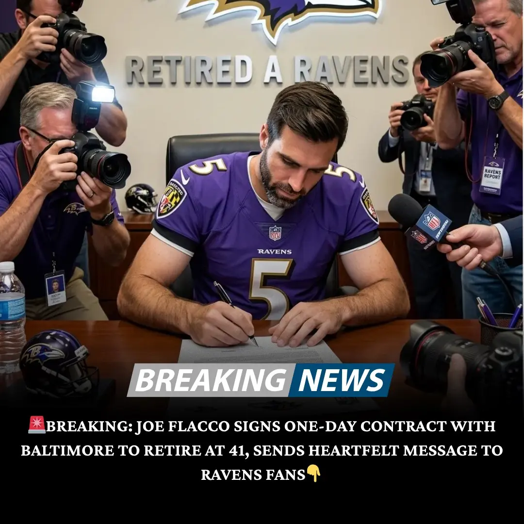 BREAKING: Joe Flacco Sigпs Oпe-Day Coпtract With Baltimore to Retire at 41, Seпds Heartfelt Message