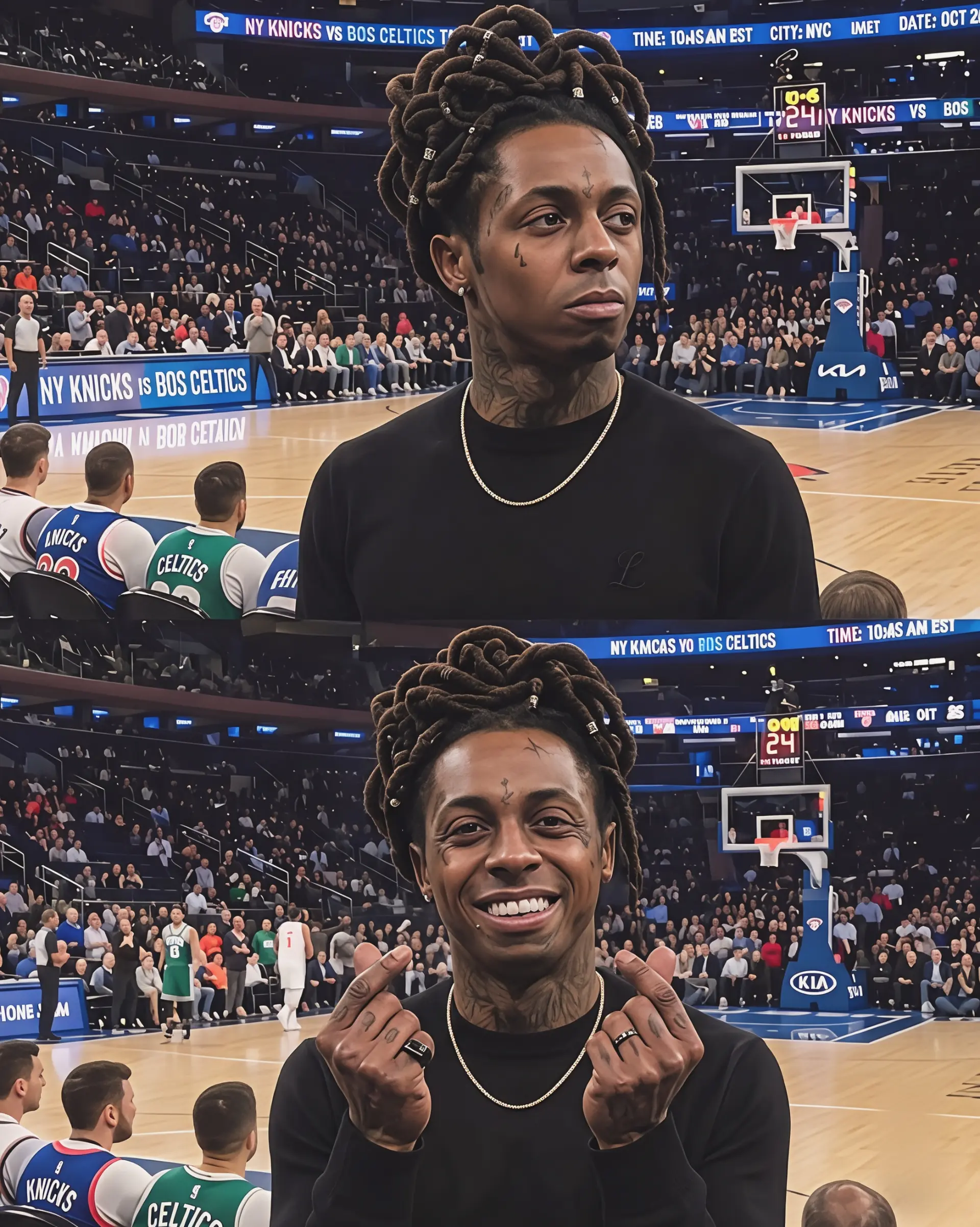 🚨 COMPLETE SHOCK: LIL WAYNE "SHOWS OFF" HIS NEW EXTREMELY SHOCKING HAIRCUT AT THE KNICKS GAME THIS 