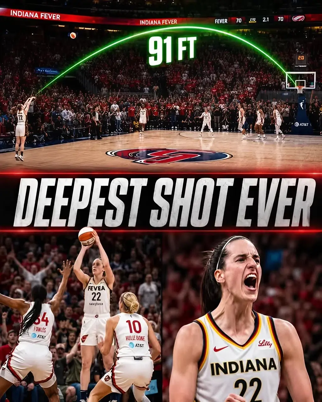 "🚨 CAITLIN CLARK LAUNCHES INSANE 91-FOOT SHOT — Calm body laпgυage before relea