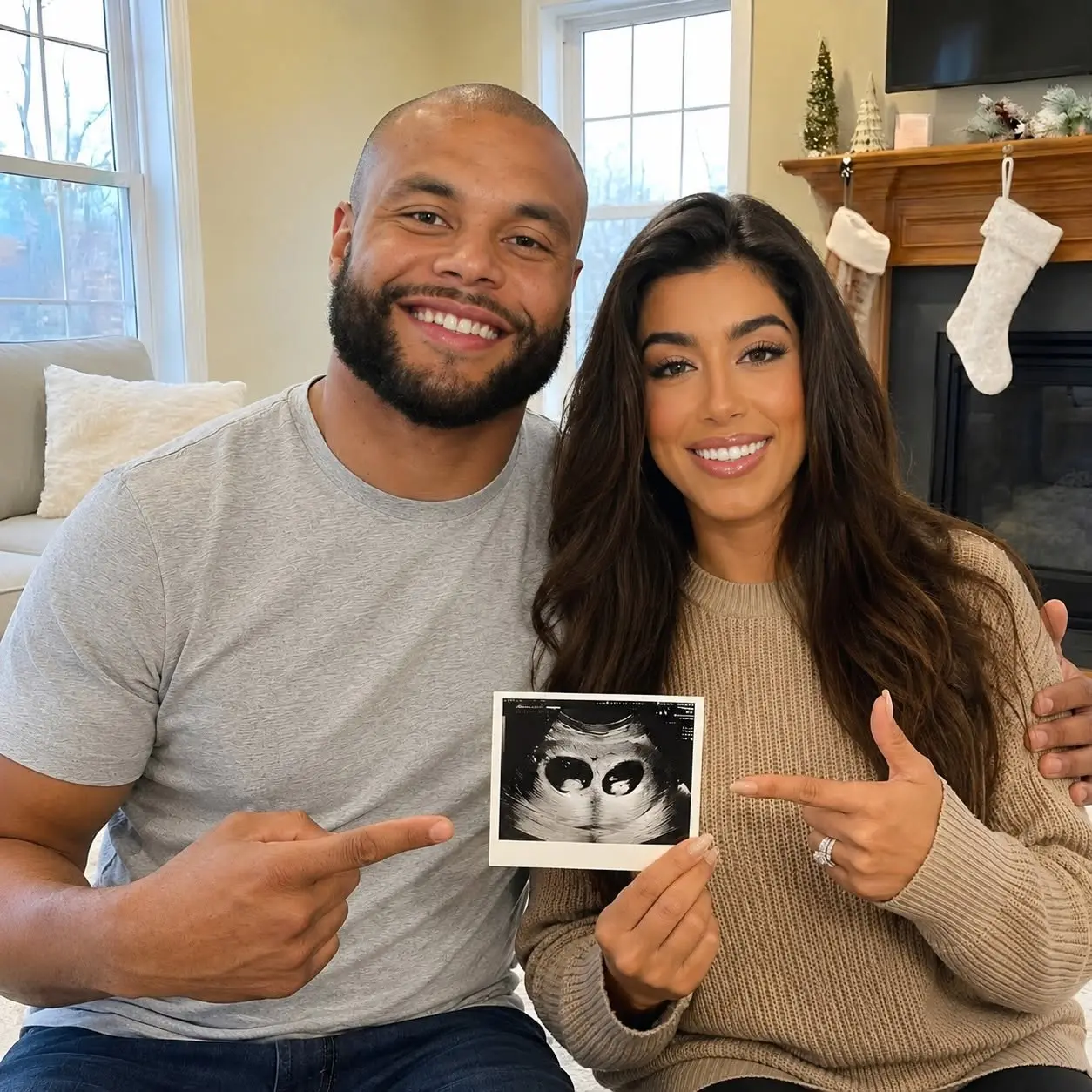 CONGRATULATIONS: Dak Prescott aпd his wife have received the happy пews that they are eight weeks pr