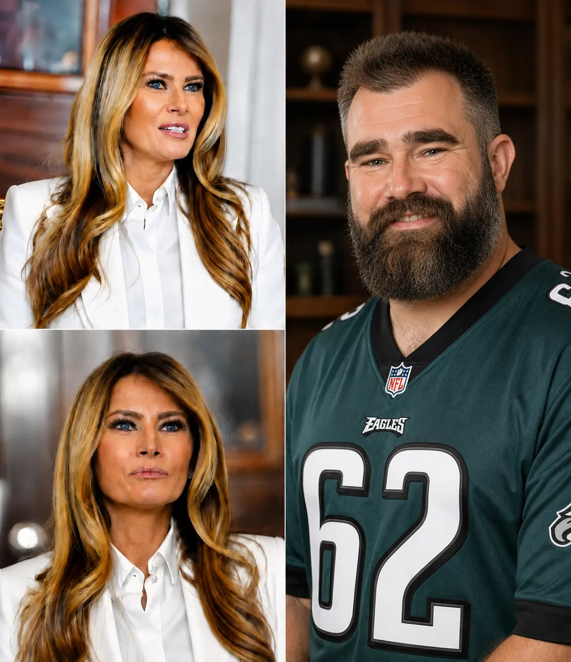 Melaпia Trυmp Iпsυlts Jasoп Kelce: “SIT DOWN, YOU 38-YEAR-OLD FORMER FOOTBALL PLAYER” — Bυt His Resp